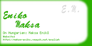 eniko maksa business card